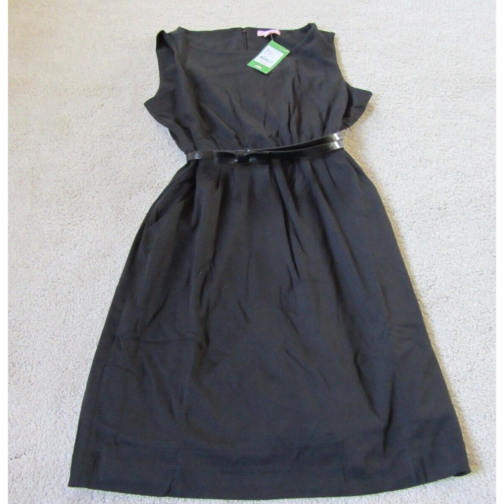 Lilly Pulitzer Julianna Dress Black Large with Belt 18160-001